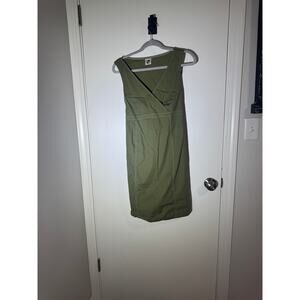 Motherhood Maternity Women’s Olive Green Wrap Maternity Dress Size L Sleeveless